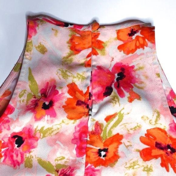 LOFT Orange Floral Shift Dress - Picture 5 of 7
